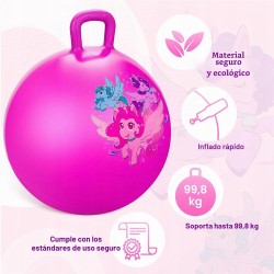 Outlet INPODAK Piłka Skacząca z Jednorożcem 45cm Różowa dla dzieci 3-8 lat