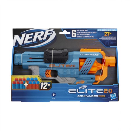 Outlet Nerf E9485 wyrzutnia Commander RD-6 Hasbro +8 Niebieski OPIS