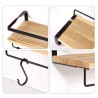 Outlet Wisząca Półka Ścienna Drewniana 42x15x7,5cm z Haczykami, max 15kg