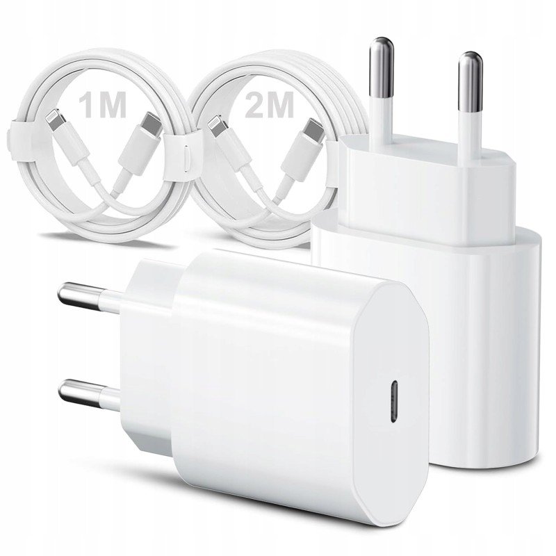 Outlet INSYSTEM ładowarka 2x20W USB C do iPhone z 2 kablami 1m/2m