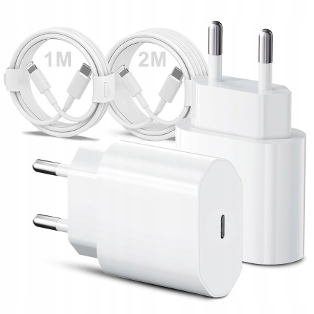 Outlet INSYSTEM ładowarka 2x20W USB C do iPhone z 2 kablami 1m/2m