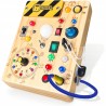 Outlet DREWNIANA TABLICA MANIPULACYJNA Montessori ŚWIATŁA LED DLA DZIECKA