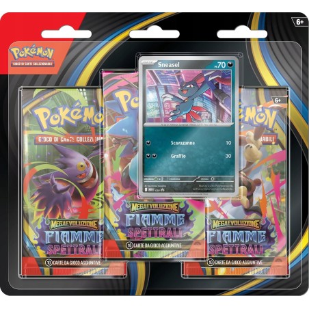 Outlet Pokémon TCG: Mega Evolution Phantasmal Flames 3-Pak Boosterów