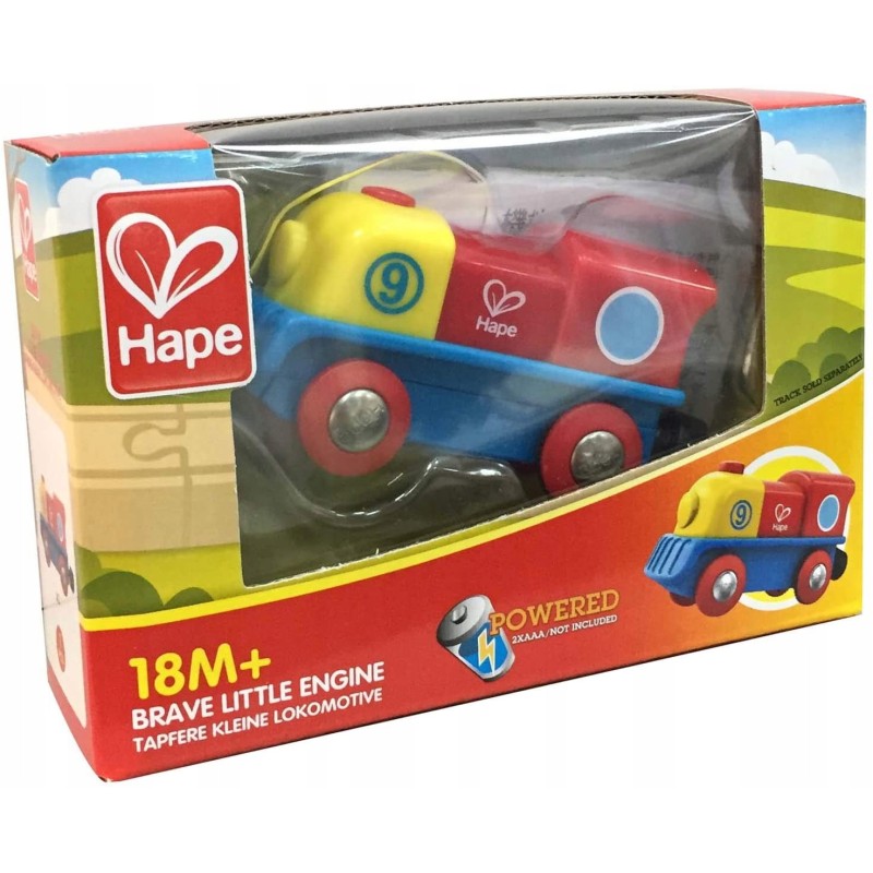 Hape Brave Little Engine lokomotywa na baterie do kolejki drewnianej 18 m+