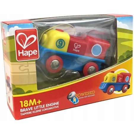 Hape Brave Little Engine lokomotywa na baterie do kolejki drewnianej 18 m+