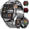 Outlet LIGE smartwatch męski czarna stal Bluetooth rozmowy 1.43 Android iOS
