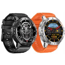 Outlet LIGE smartwatch męski czarna stal Bluetooth rozmowy 1.43 Android iOS