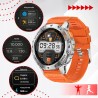 Outlet LIGE smartwatch męski czarna stal Bluetooth rozmowy 1.43 Android iOS