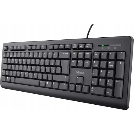 Outlet Klawiatura przewodowa membranowa Trust Taro QWERTY ES Czarny