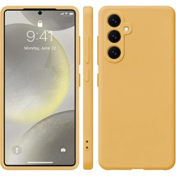 Outlet Etui Samsung Galaxy S24 Silikonowe Gładkie Pomarańczowe z Mikrofibrą