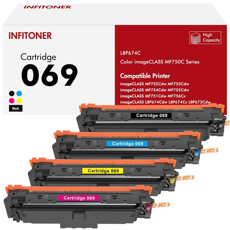 Outlet INFITONER 069H zestaw tonerów Canon i-SENSYS 4 kolory z chipem