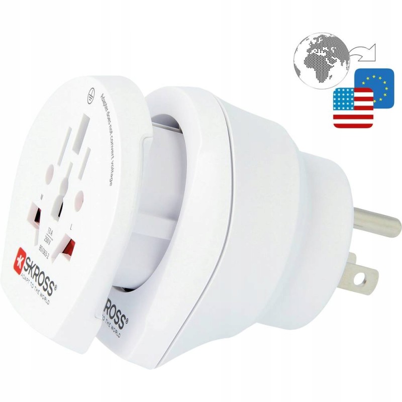 Outlet Adapter podróżny Skross 1.500204-E CO W do USA Biały