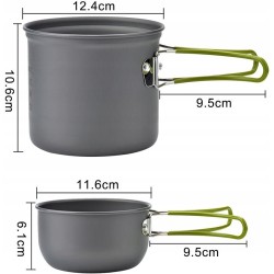 Outlet NILS CAMP menażka turystyczna 2 garnki 1 l aluminium anodowane