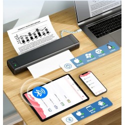 Outlet Przenośna termiczna drukarka Phomemo M08F bluetooth A4 OPIS