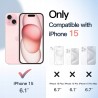 Outlet JETech Etui do iPhone 15 6,1" Przezroczysto-Różowe TPU Wytrzymałe