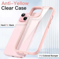 Outlet JETech Etui do iPhone 15 6,1" Przezroczysto-Różowe TPU Wytrzymałe