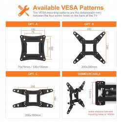 Outlet Uchwyt na telewizor Grifema GB1008-2 13-43" do 20kg VESA obrotowy