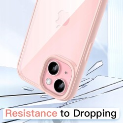 Outlet JETech Etui do iPhone 15 6,1" Przezroczysto-Różowe TPU Wytrzymałe