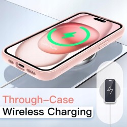 Outlet JETech Etui do iPhone 15 6,1" Przezroczysto-Różowe TPU Wytrzymałe