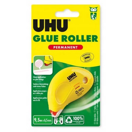 Outlet Ergonomiczny Wałek z klejem UHU Trwały 6,5 mm x 8,5 m Żółty