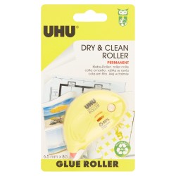 Outlet Ergonomiczny Wałek z klejem UHU Trwały 6,5 mm x 8,5 m Żółty