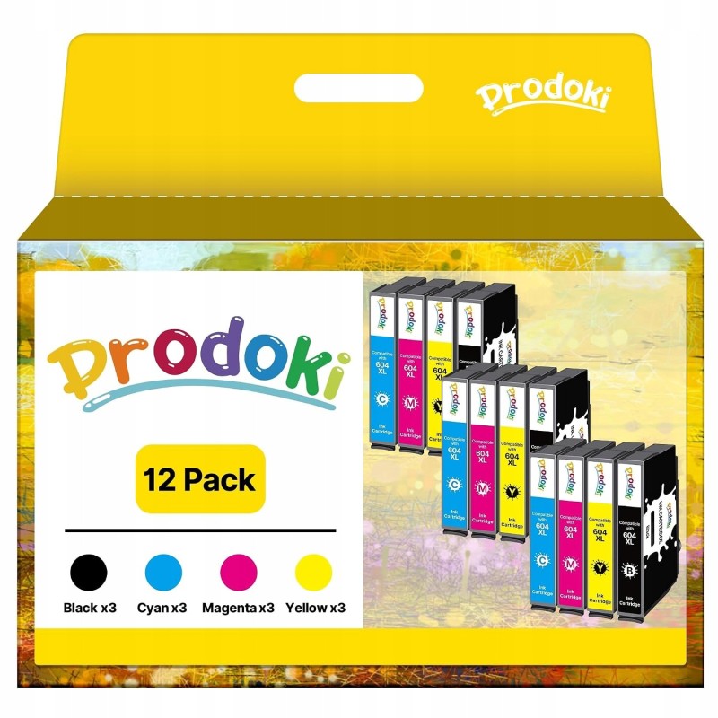Outlet Prodoki 604 XL tusze do Epson Expression Home komplet 12 szt wydajne