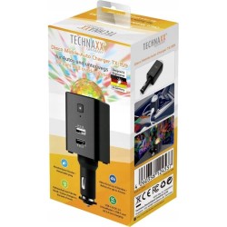 Outlet Technaxx TX-159 Ładowarka Samochodowa z kulą DISCO 2x USB Czarna