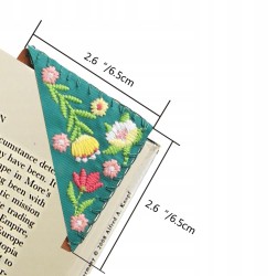 Outlet Personalizowana haftowana zakładka kątowa 6,5x6,5 cm Niebieska