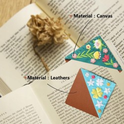 Outlet Personalizowana haftowana zakładka kątowa 6,5x6,5 cm Niebieska