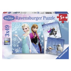 Puzzle Ravensburger 147 elementów Puzzle Kraina Lodu Zimowe przygody 3x49