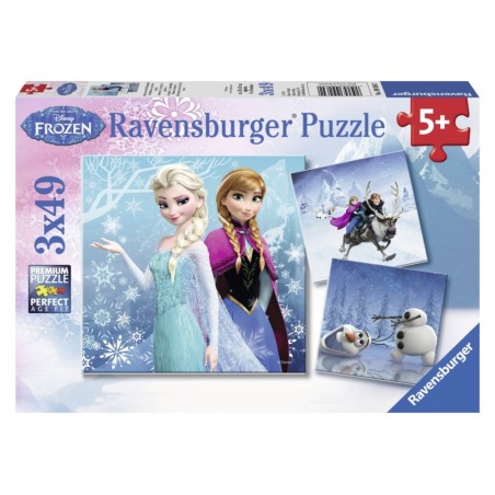 Puzzle Ravensburger 147 elementów Puzzle Kraina Lodu Zimowe przygody 3x49
