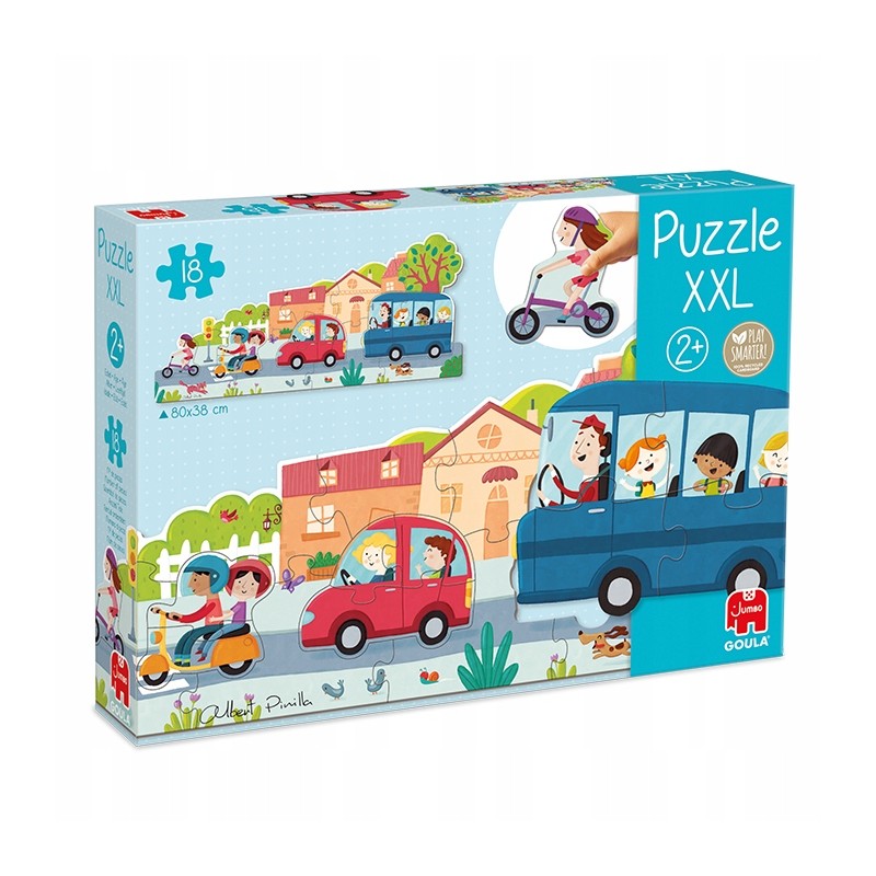 Outlet Duże zestaw Jombo Puzzle Pojazdy XXL 18 elementów dla dzieci 2m+