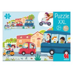 Outlet Duże zestaw Jombo Puzzle Pojazdy XXL 18 elementów dla dzieci 2m+
