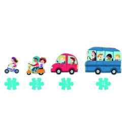 Outlet Duże zestaw Jombo Puzzle Pojazdy XXL 18 elementów dla dzieci 2m+