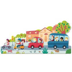 Outlet Duże zestaw Jombo Puzzle Pojazdy XXL 18 elementów dla dzieci 2m+