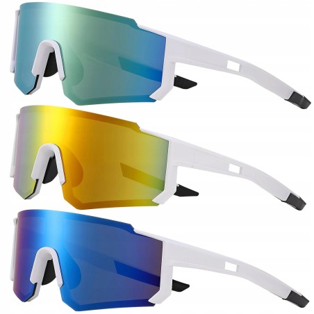 Outlet Utensilsto Schnelle Brille okulary sportowe UV400 3 pary unisex