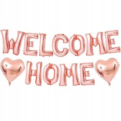 Outlet Balony foliowe Welcome Home 16" różowe złoto dekoracja
