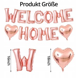 Outlet Balony foliowe Welcome Home 16" różowe złoto dekoracja