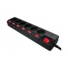 Outlet Listwa zasilająca LogiLink LPS233 6 gniazd ON/OFF 1,5m 3860W Czarna