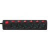 Outlet Listwa zasilająca LogiLink LPS233 6 gniazd ON/OFF 1,5m 3860W Czarna