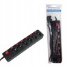 Outlet Listwa zasilająca LogiLink LPS233 6 gniazd ON/OFF 1,5m 3860W Czarna