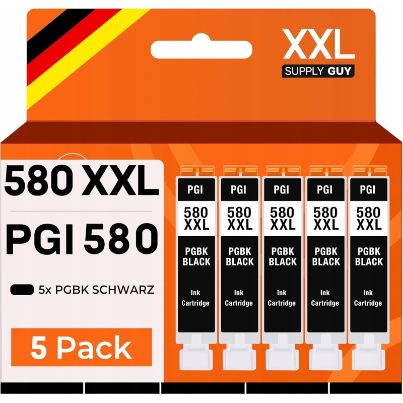 Outlet Supply Guy PGI-580XXL PGBK tusz Canon PIXMA czarny 5 szt z chipem
