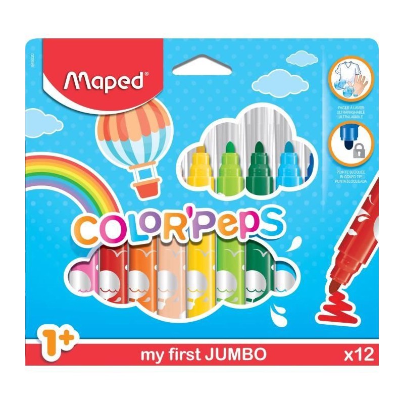 Outlet Flamastry Maped Jumbo Colorpeps Early Age +1 12sztuk Różnokolorowe