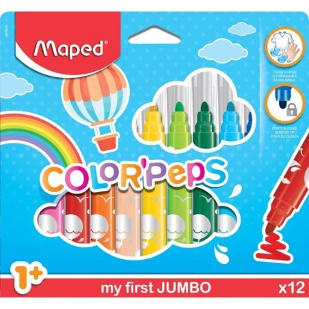 Outlet Flamastry Maped Jumbo Colorpeps Early Age +1 12sztuk Różnokolorowe
