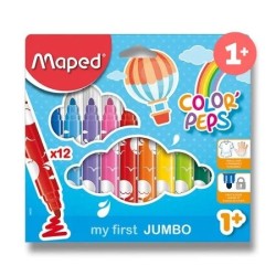 Outlet Flamastry Maped Jumbo Colorpeps Early Age +1 12sztuk Różnokolorowe