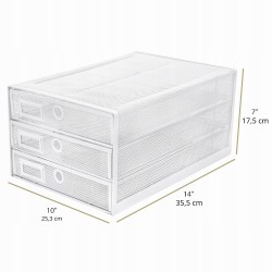 Outlet Organizer siatkowy EXERZ z 3 szufladami A4 na biurko biały