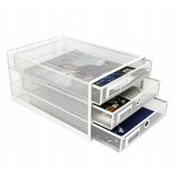 Outlet Organizer siatkowy EXERZ z 3 szufladami A4 na biurko biały
