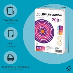 Outlet m-office Papier A4 200 szt. 80 g/m² do drukarek ksero Biały