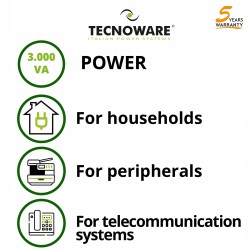 Outlet Tecnoware Jednofazowy Elektroniczny Stabilizator Napięcia 3000 VA