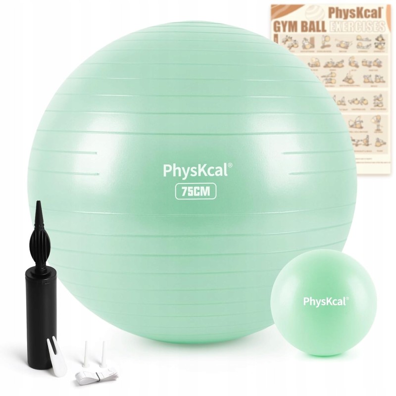 Outlet PhysKcal Zestaw 2 Piłek: gimnastyczna 75 cm i Pilates 23 cm miętowe